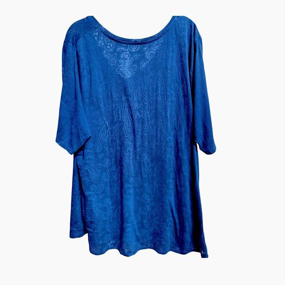 Lane Bryant Perfect Sleeve Tee V-Neck Blue Stretchy Classic Fit Plus Size 22/24 - Picture 4 of 10